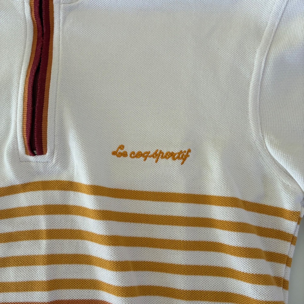 Le Coq Sportif Golf Collection Womens Medium Quarter Zip Striped Pullover UV - Picture 2 of 9